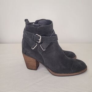 Sam Edelman Morris Black Leather Suede Booties sz 6.5